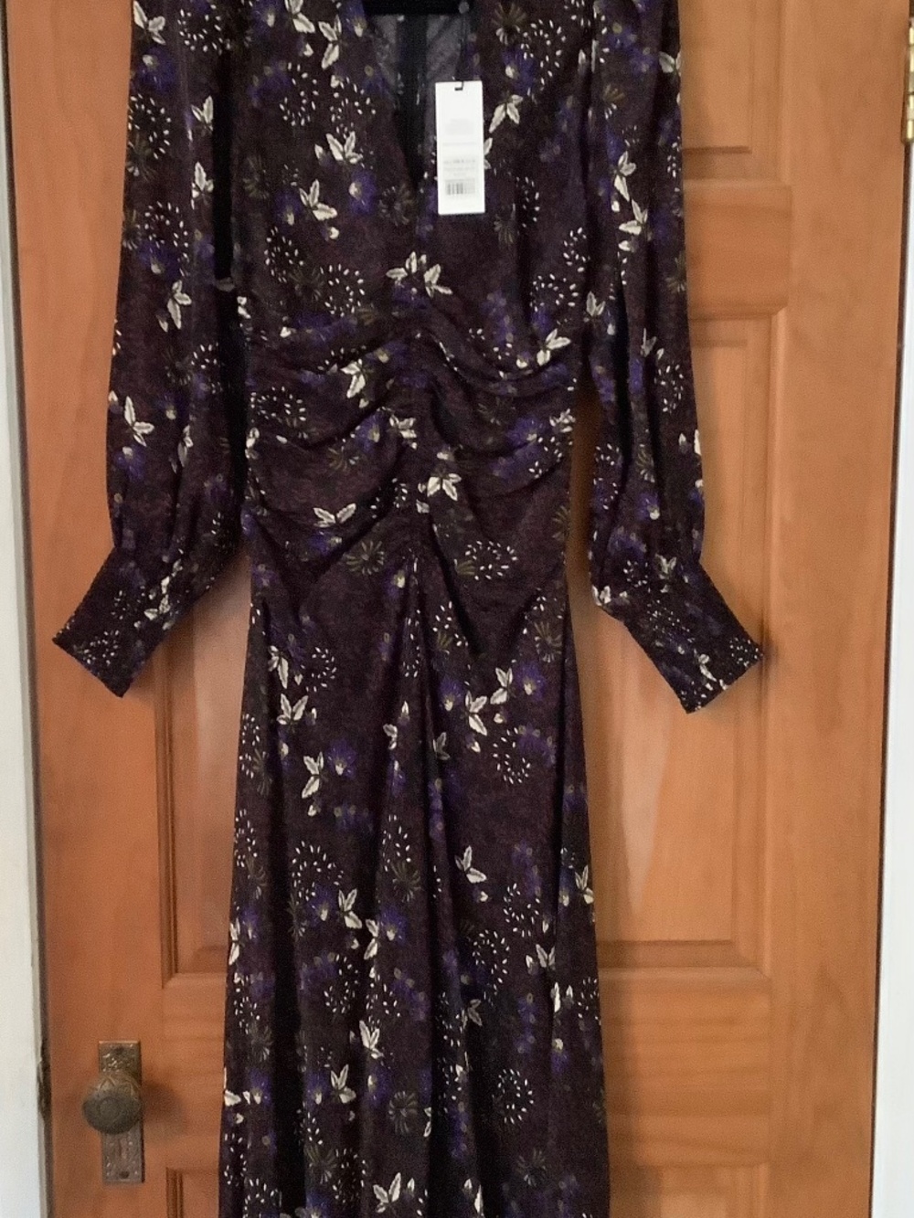 ME+EM Wild Meadow ruched midi dress NWT